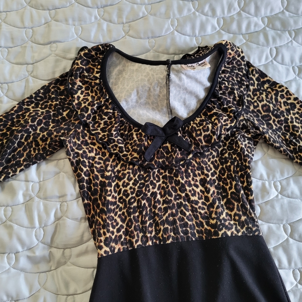 Deadly Dames leopard wiggle dress